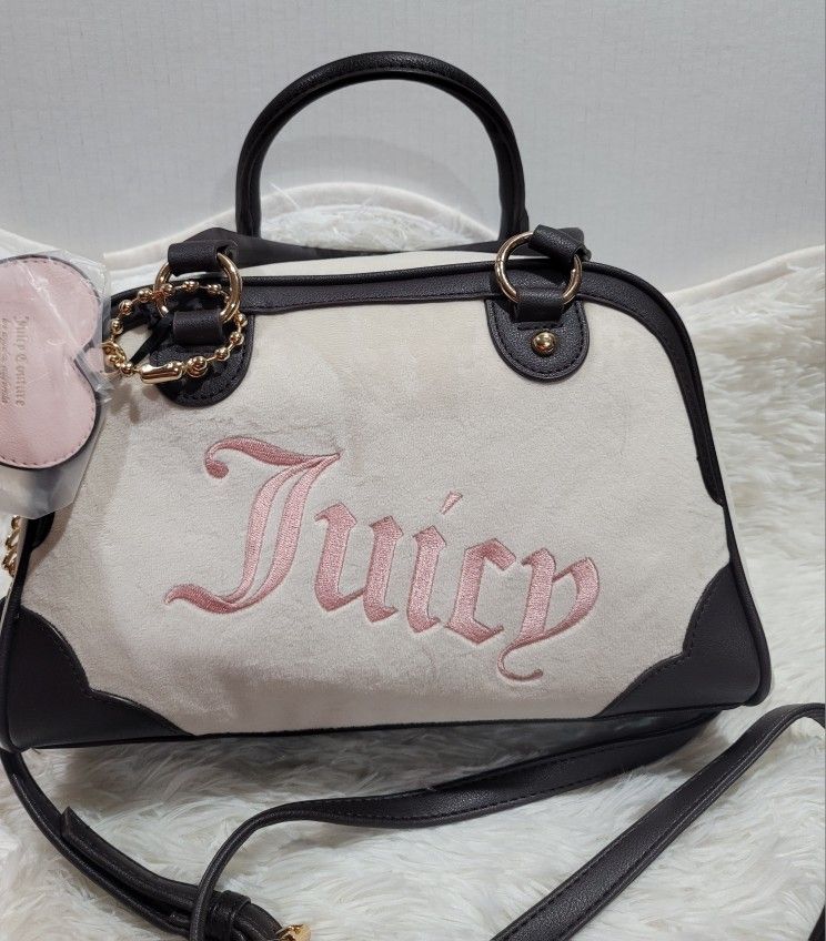 Juicy Couture Angel Urban Heritage Bowler Bag Viral Velour Style