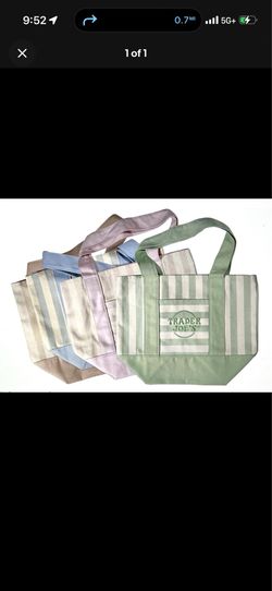 NWT Trader Joe's Striped Canvas Mini Tote Set of 4 Summer 2026 "IN HAND"