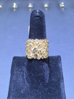 14kt YG Nugget Ring. (C-4) SIZE 7. ASK FOR RYAN. #(contact info removed)67