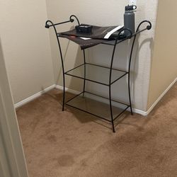 4 Piece Glass Metal Table/shelf Set
