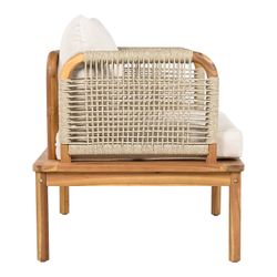 Outdoor Acacia Wood and Rope Club Chair with Cushions (Set of 2 / MP2)