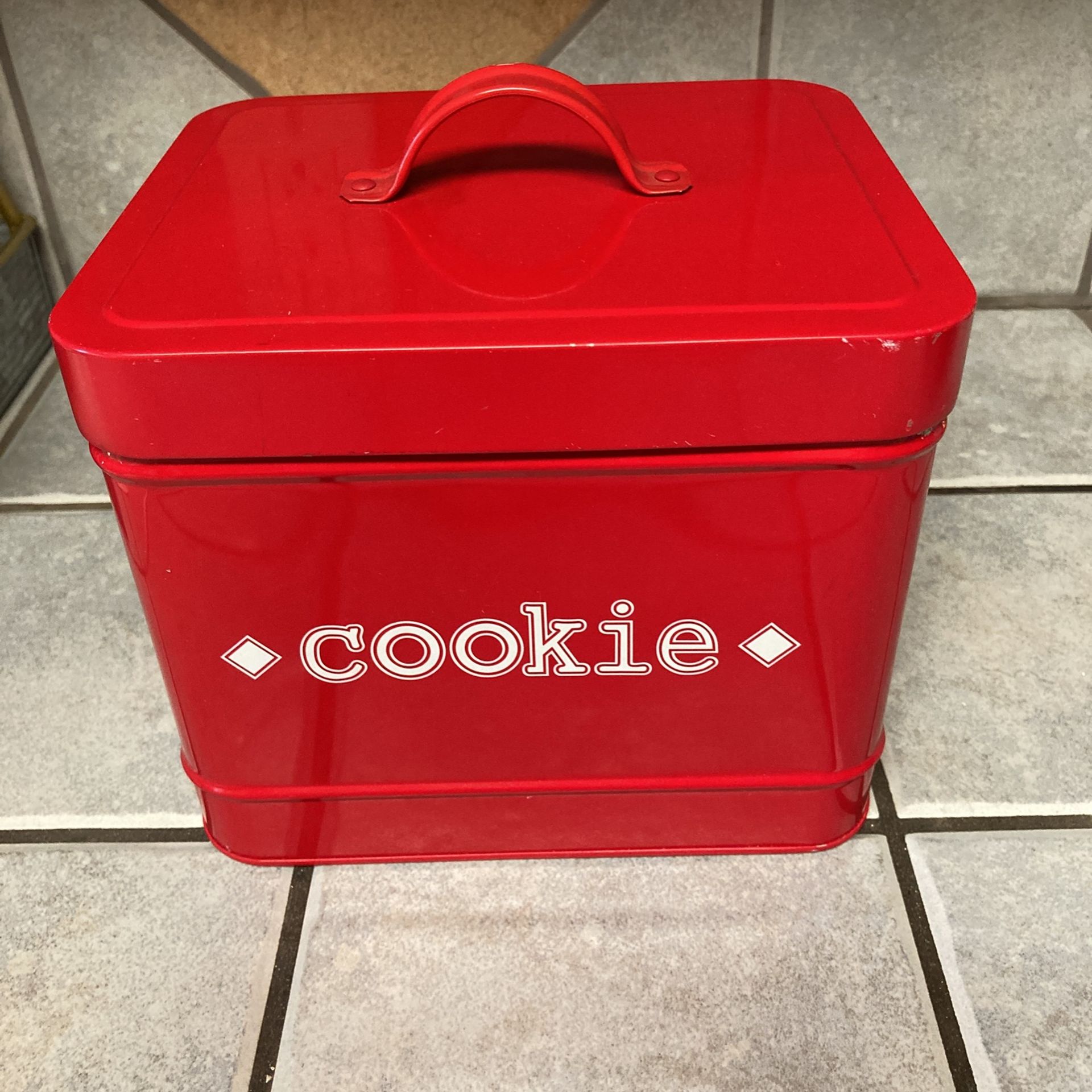 Cute Red Cookie Canister 