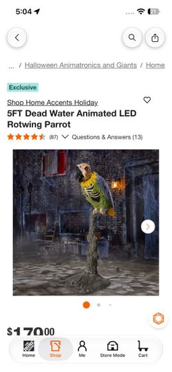 5FT Dead Water Animated LED Rotwing Parrot