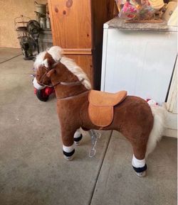 Kids Ride-On Plush Horse Toy