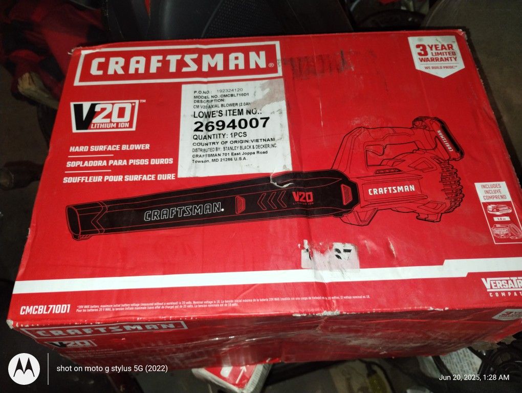 Craftsman 20v Blower Kit/ Includes Battery And Charger