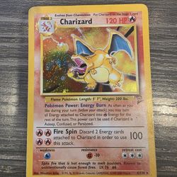 Vintage Charizard 4/130 Holo Base Set 2 - Sweet FIRE SWIRL - LP/MP Pokemon Card 