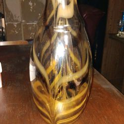 Murano Style Large Gold and Brown Vase