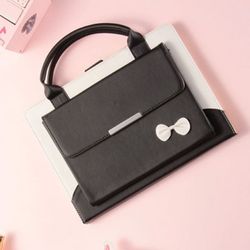 iPad Mini-All Sizes, Pro 9.7, Air 2 - Adorable Pink or Black/White Purse Bow Case