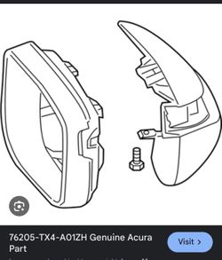 13-18 Acura RDX Passenger Mirror Cover White