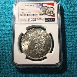 1921 Morgan Silver Dollar NGC MS62