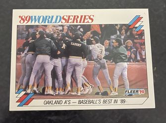 Sports Trading 1990 Fleer World Series #12 Oakland A's Celebrate NM-MT Athletics