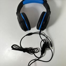 Wired Gaming Headset with Mic Over Ear Headphones, Blue/Black
