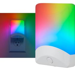 GE Color-Changing LED Night Light, Plug Into Wall, Dusk to Dawn Sensor, Ambient Lighting, for Bedroom, Childrens Room, Nursery, Safety Rated, 1 pack, 