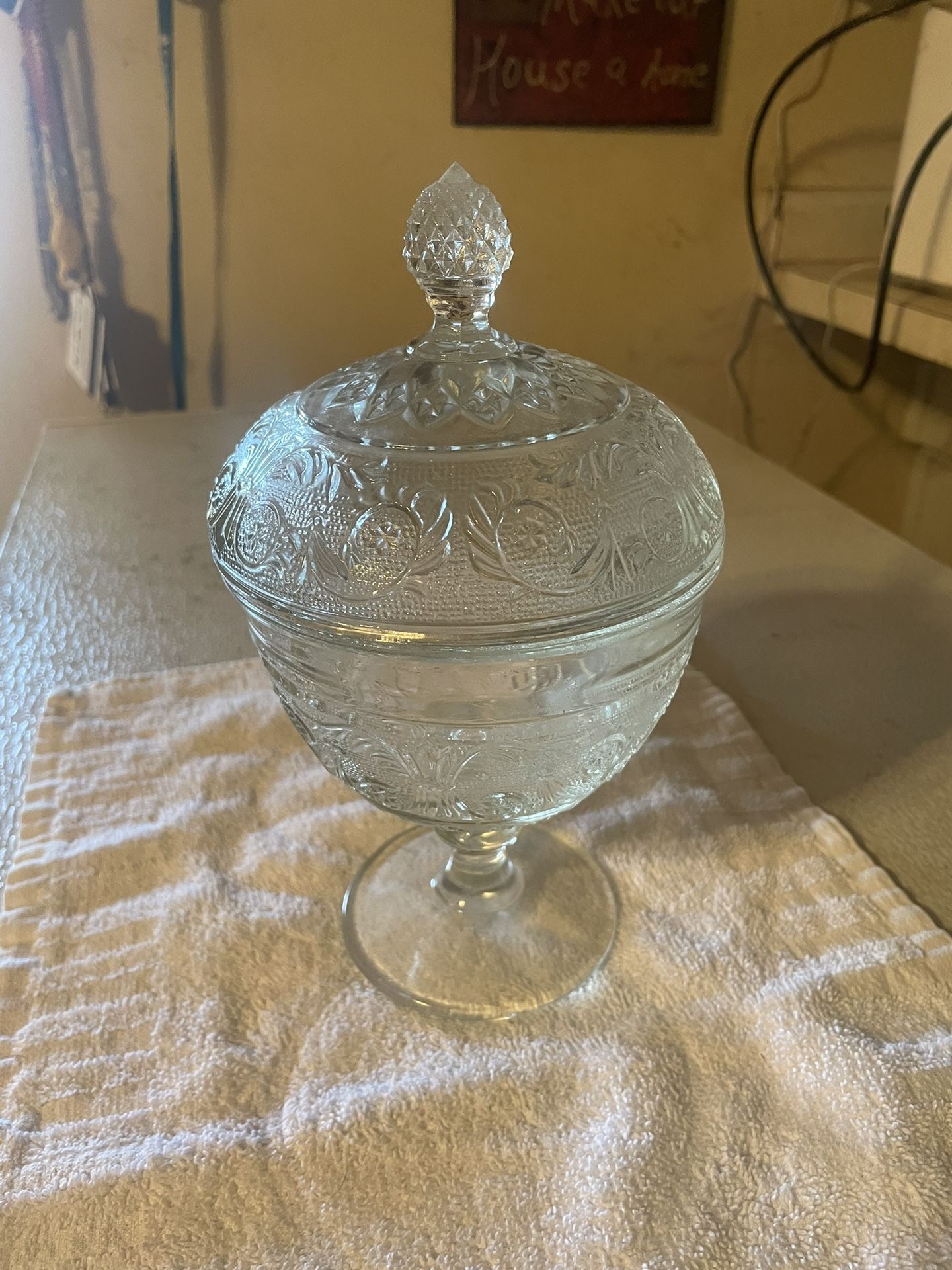 Crystal Candy Dish--about 9-/2"high! New No chips or no cracks! beautiful
