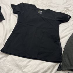 Black Scrub Top Xs