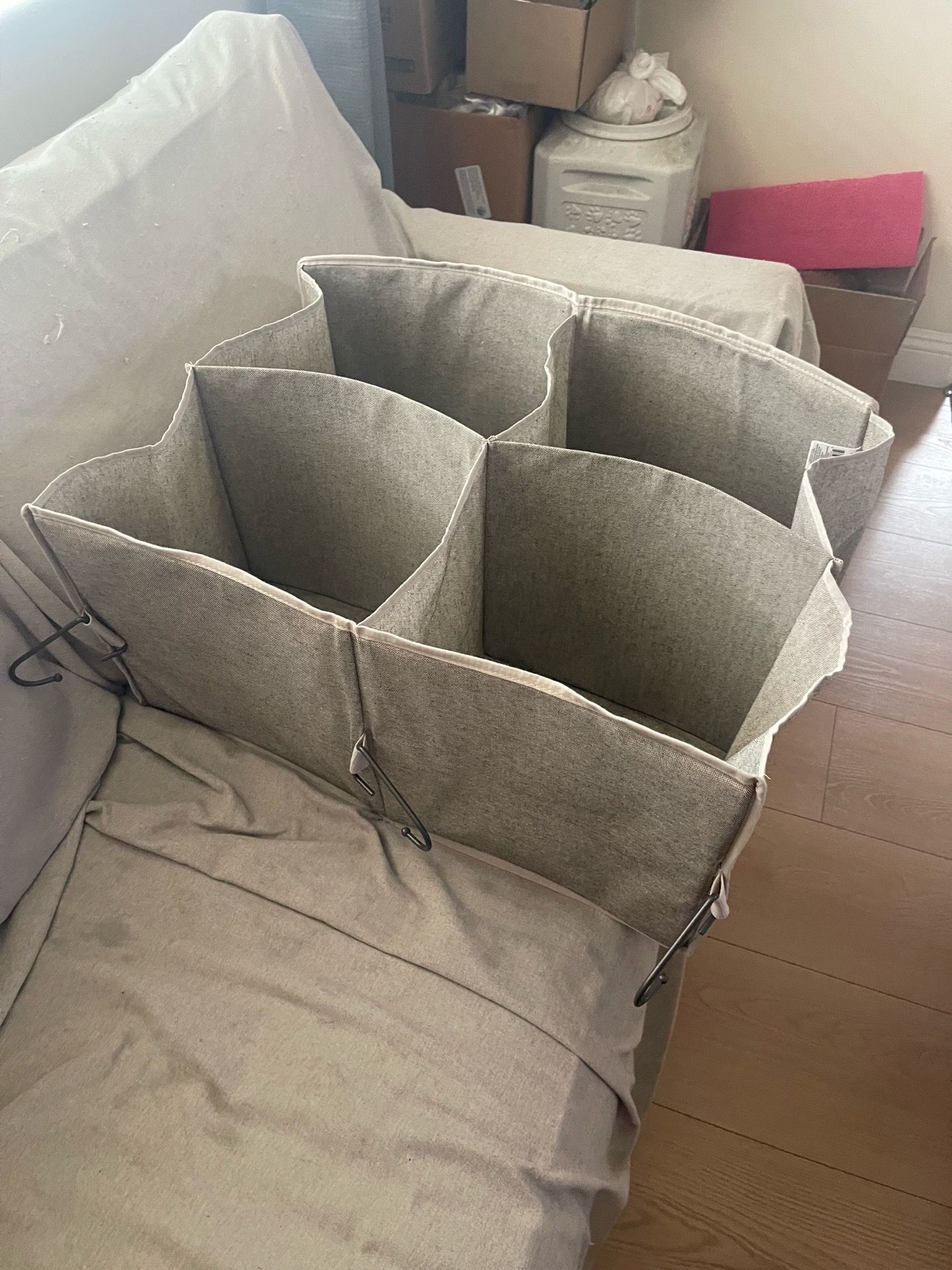 Gray Fabric Foldable closet Organizer 6 Compartments