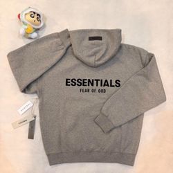 🔥 FEAR OF GOD ESSENTIALS HOODIE – DARK OATMEAL – SIZE XS (NEW)