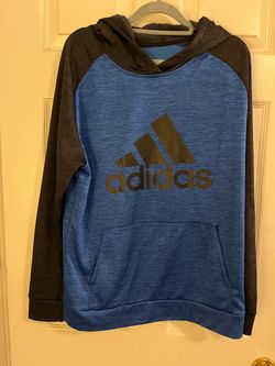 Men Adidas Blue/Black Pullover Hoodie, Large