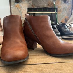 Brown Heeled Booties