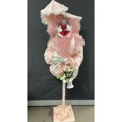 5ft Hand made clown party greeter, baby shower decor, conversation piece, fire starter, kid spooker