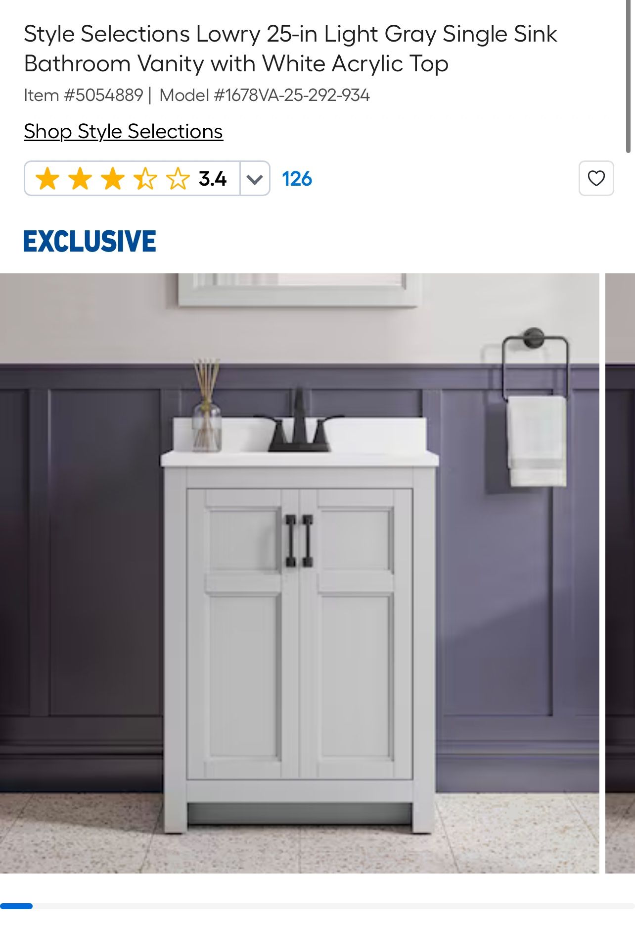 Bathroom Vanity 25 “ Brand New In Box