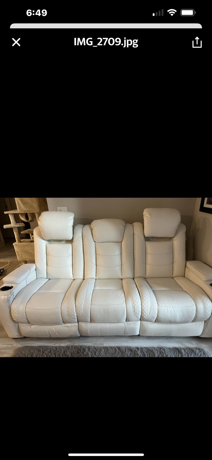 White Recliner Sofa