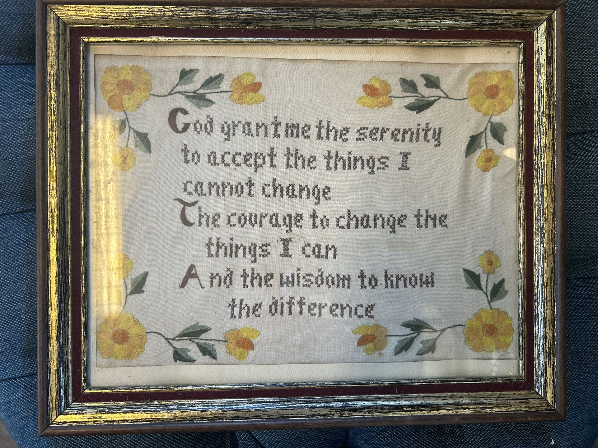 Vintage Cross Stitch Serenity Prayer