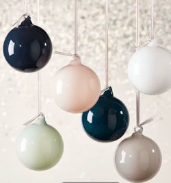Shiny glass ornaments by cb2
