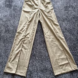 Cotton On Drew Wide Leg Linen Taupe Pants Size 0 NWT