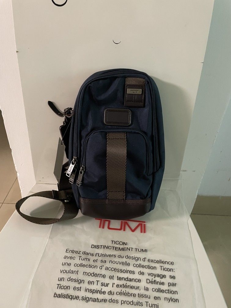 TUMl Blue Nylon Crossbody Sling Bag