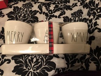 Rae Dunn holiday flower pots 3pk