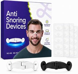 Nasal Strips for Snoring, Elastic Nose Strips Starter Kit with Reusable Adjustable Bands and 30 Velcro Patches, Nose Strips for Breathing, Better Brea