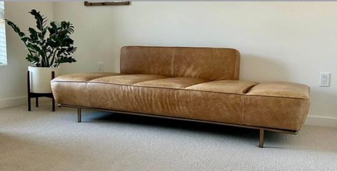 CB2 Lawndale Saddle Leather Daybed/Chaise