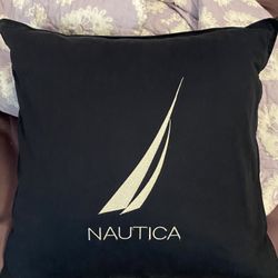 New Navy Blue Nautica 16x16 Sailboat Throw Pillow 