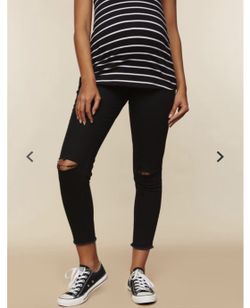Motherhood Maternity Under Belly Twill Skinny Leg Maternity Ankle Pants