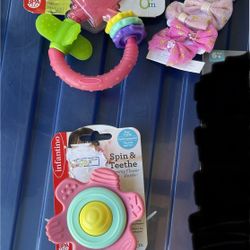 Infantino Baby Girl Toys And Claire’s Hair Clip Bundle 