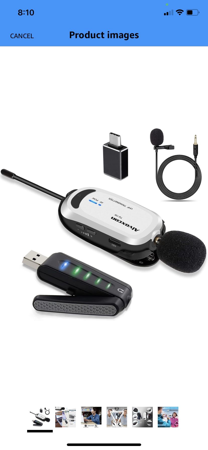 Alvoxcon Wireless Lapel Microphone