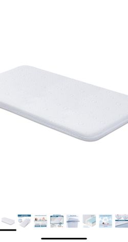 Baby Bassinet Mattress Pad, 47" x 23.6" x 2" Dual Sided Gel Memory Foam Mattress with Breathable Removable Soft Cover Fit for ADOVEL/BabyBond/ELEMARA