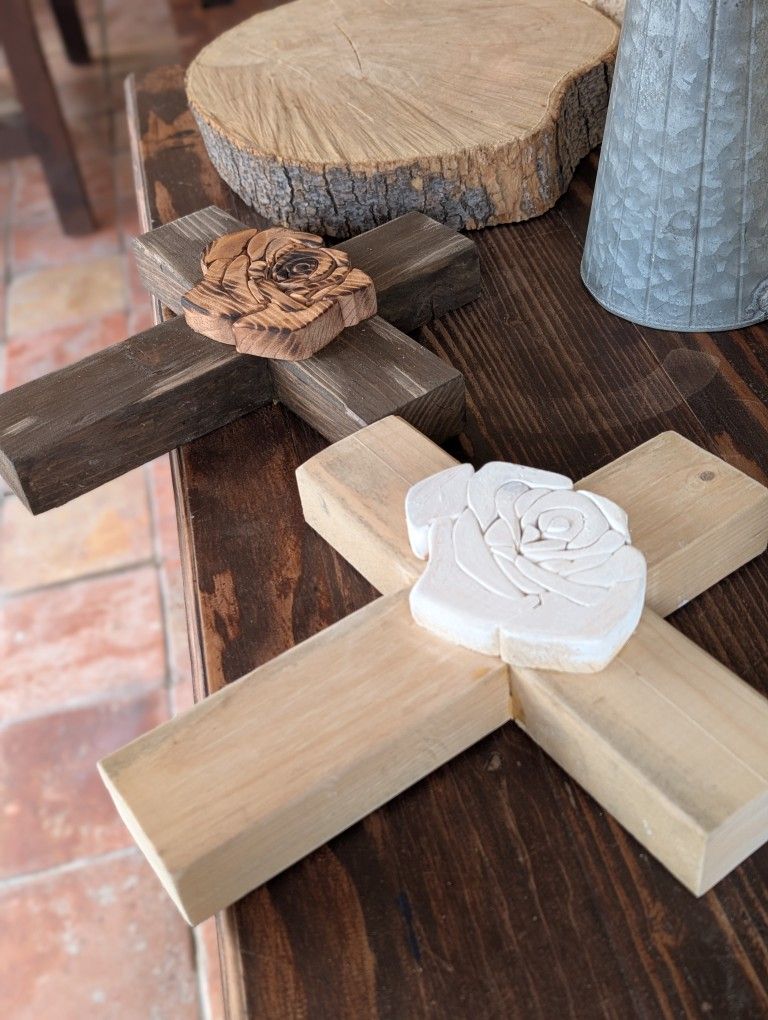 Handmade Rose Cross