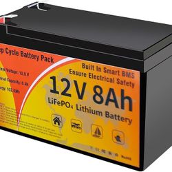 12V 8Ah LiFePO4 Lithium Battery(brand new)