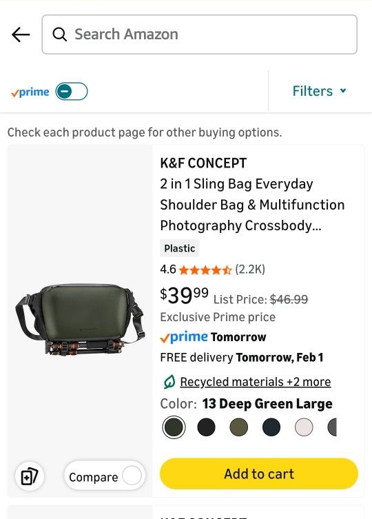 K&F Concept 2 in 1 Sling Bag