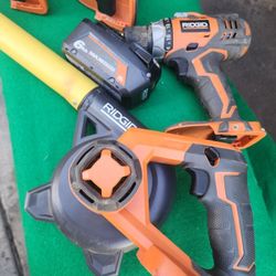 Ridgid 3 Drills One Blower And 6.0AH Max  Battery $135 For All Pieces 