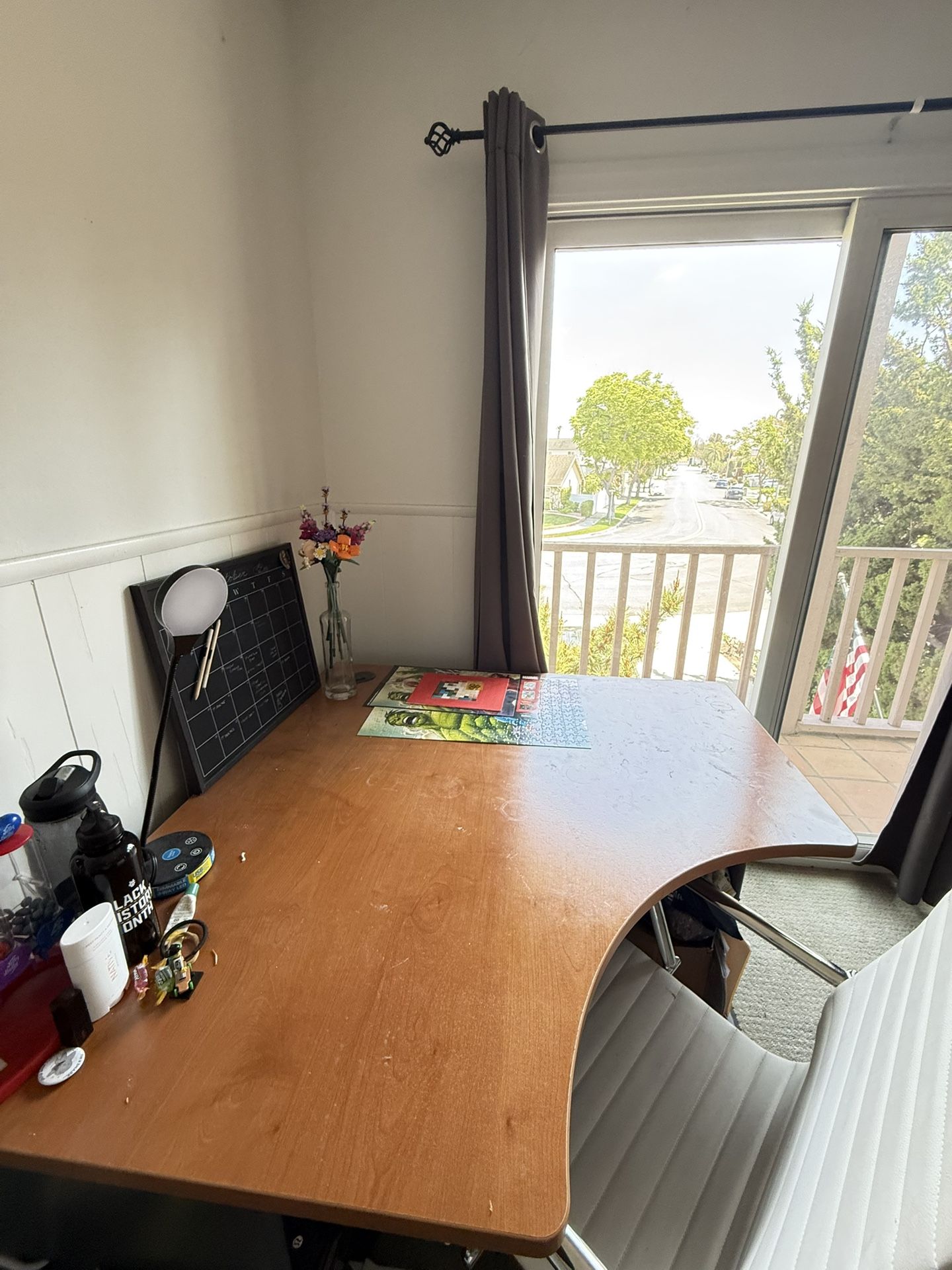 Brown Wood Corner Desk