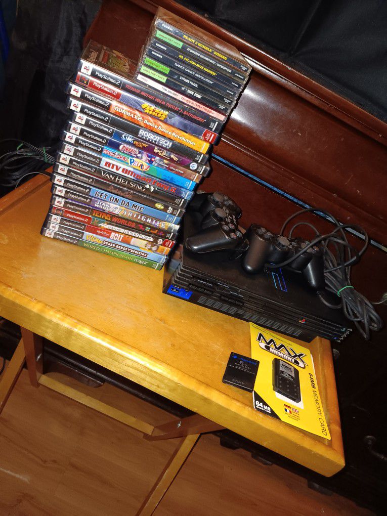 Playstation 2 With 24 Games