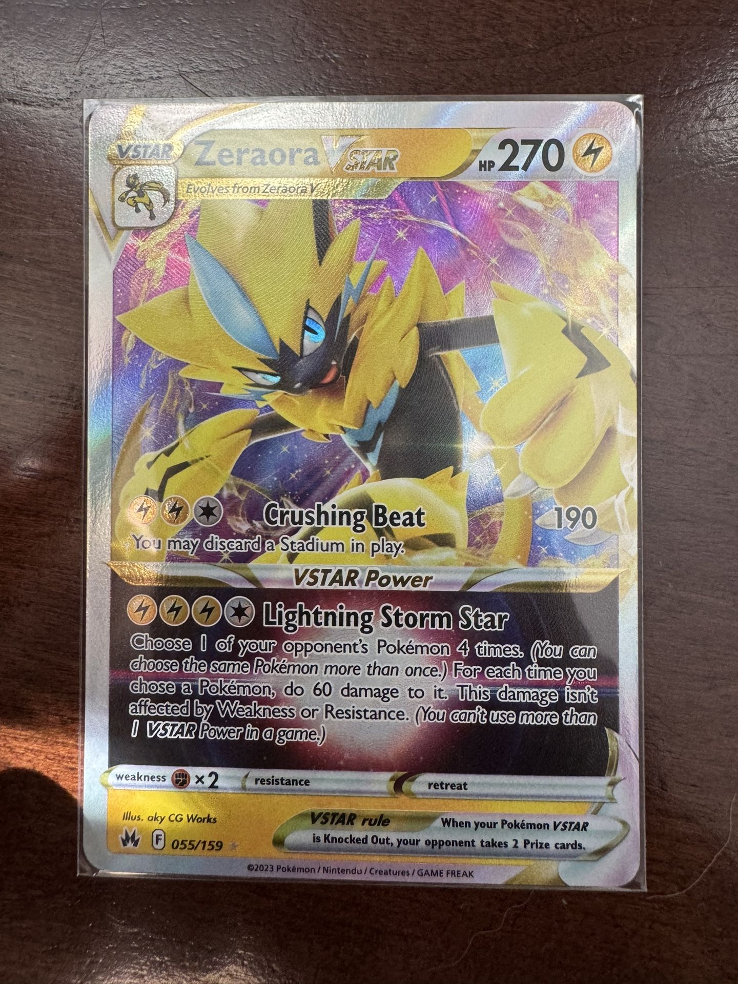 Zeraora VSTAR 55/159 Crown Zenith Holo Rare VSTAR NM