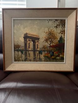 Saulin Signed Original Oil Painting - Arc de'Triomphe