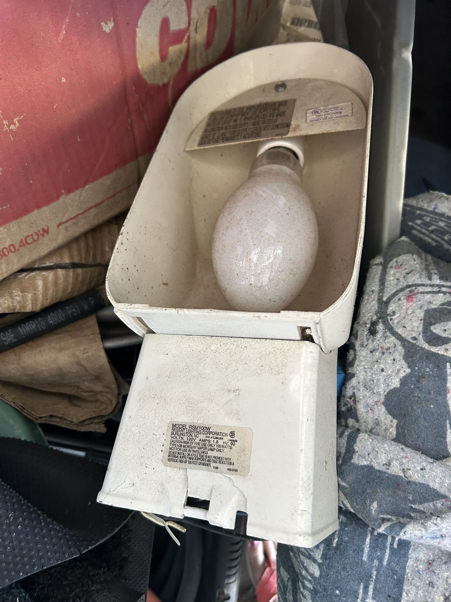 Industrial Indoor Or Outdoor Light With Cover And Adjustable Dimmer 