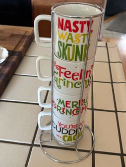 4 Piece Grinch Mug Set With Stand