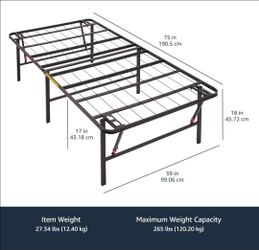 Foldable twin size bed frame