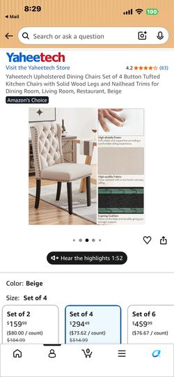 Dining chairs